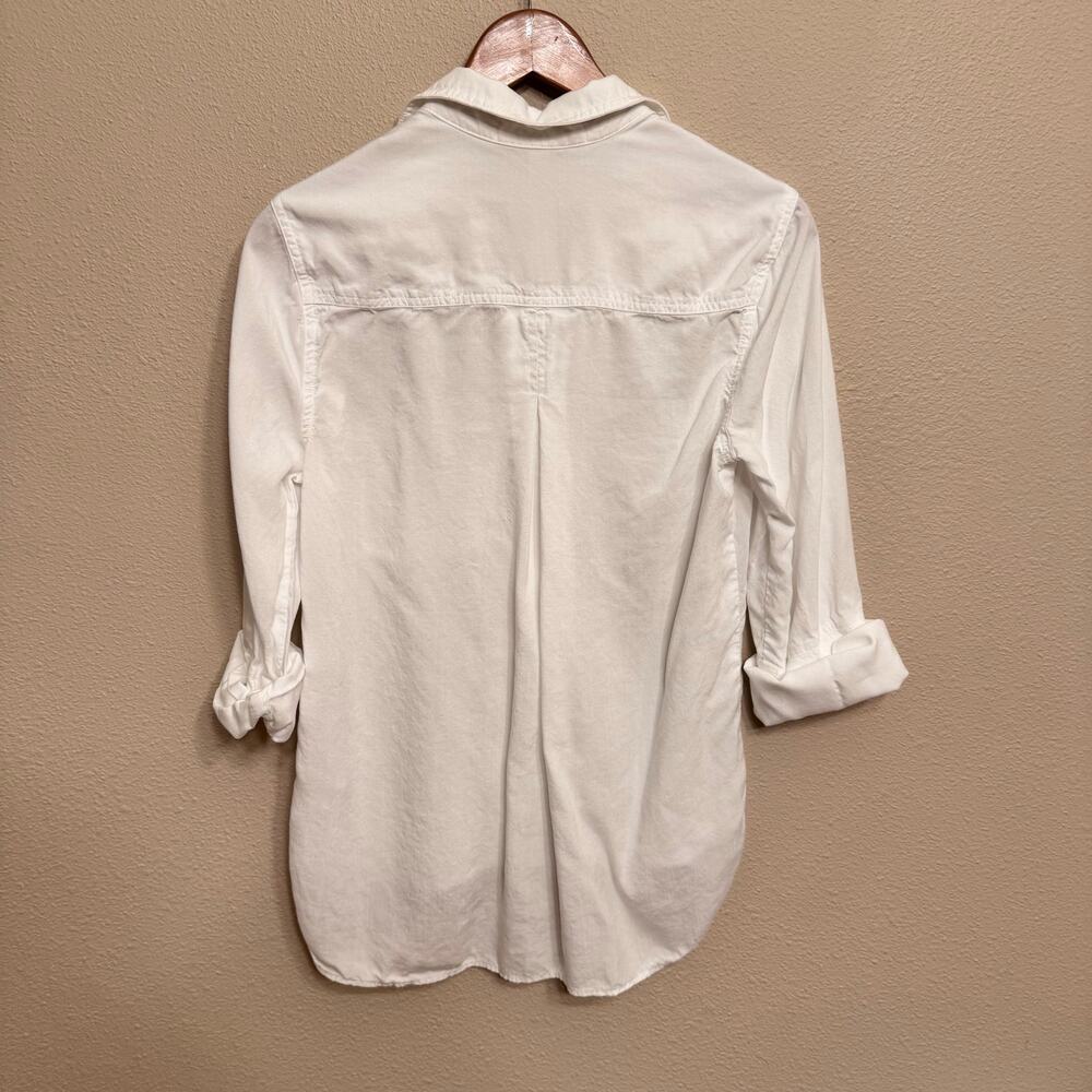 Cloth & Stone White Button Down Shirt Small Lightweight Roll Tab Long Sleeve - Picture 4 of 8